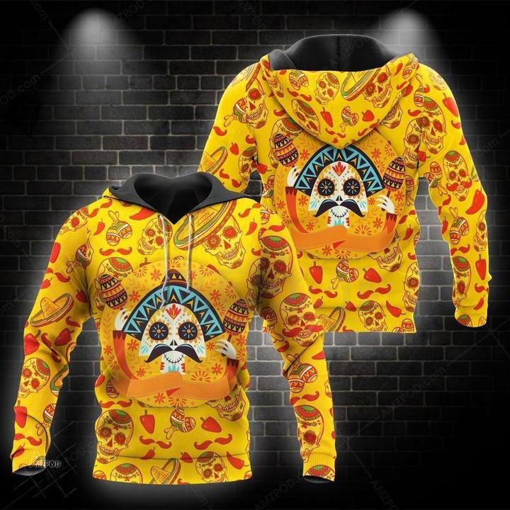 Mexican Art 3D Hoodie Tshirt - Halloween Gift For Men Boy Friend