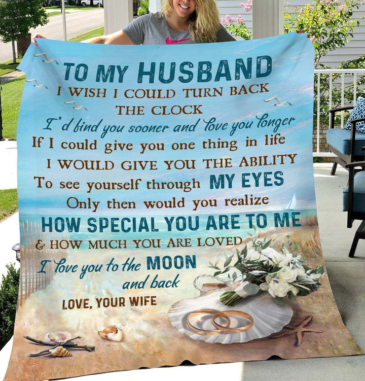 Romantic Beach Blanket Anniversary Gift - I'd Find You Sooner And Love You Longer Fleece Blanket Quilting Wife's Gift For Husband