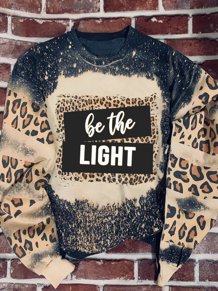 Be The Light Leopard 3D Hoodies T-Shirt Long Sleeve Birthday Gifts For Men Women Friends