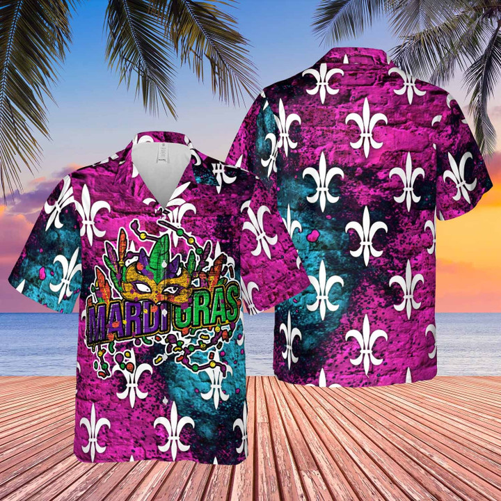 Pattern Of Mardi Gras Symbols And Mask Shirt Gift For Male Female