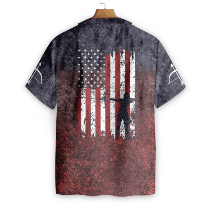 Archery with USA Flag Hawaii Shirt Gift For Men Women Friends - HWA36