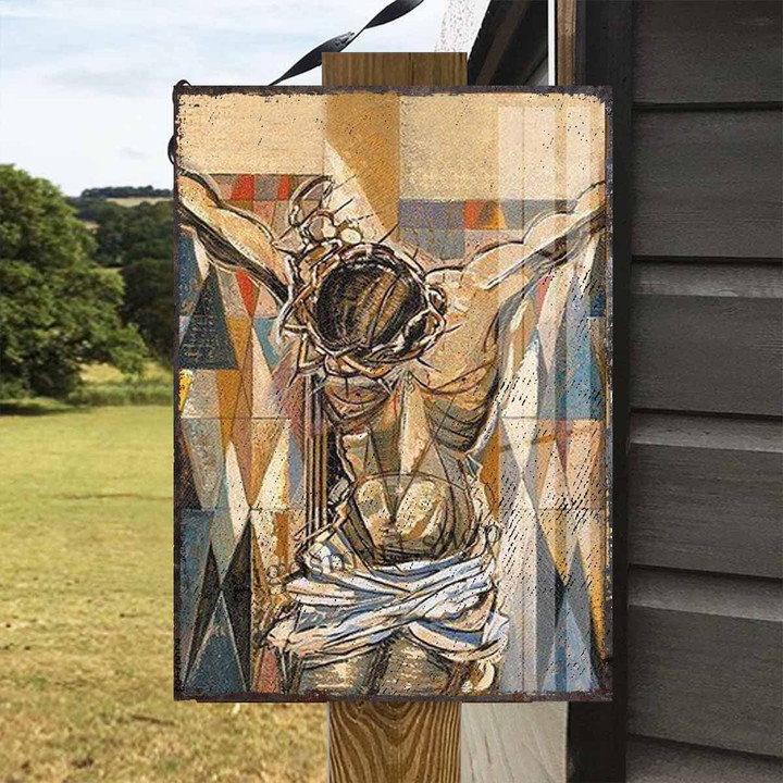 Jesus Painting Metal Sign Outdoor Garden, Address Sign, Sign Rustic Décor House - MJP168
