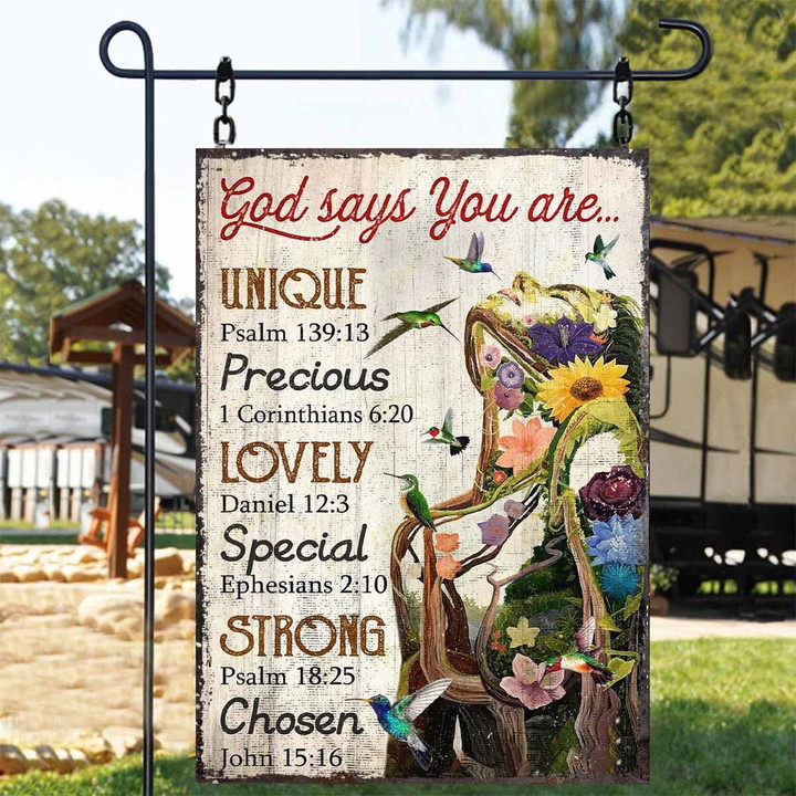 God Says You Are Unique Lovely Strong Metal Signs Décor Home - MJC037
