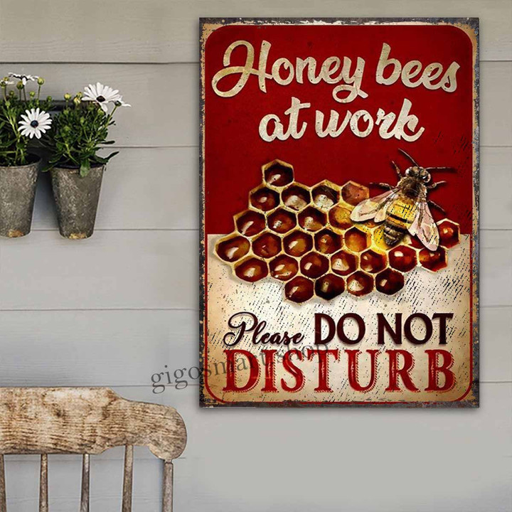 Honey Bees at Work Metal Sign Outdoor Garden, Address Sign, Sign Rustic Décor House - MHB211