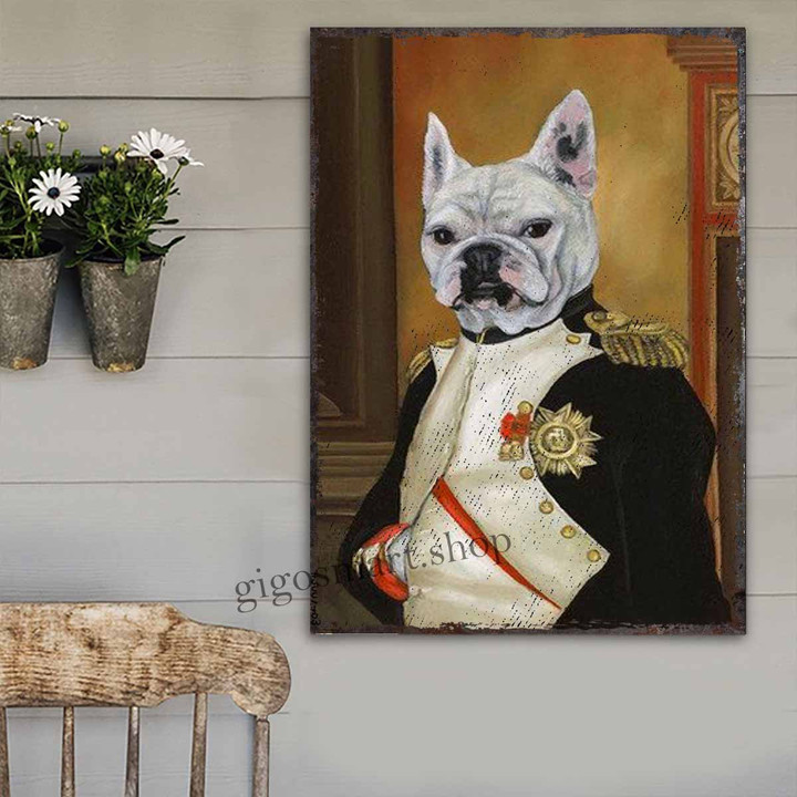 Frenchie Napoleon French Bulldog Dog Metal Sign Outdoor Garden, Address Sign, Sign Rustic Décor House - MBDog239