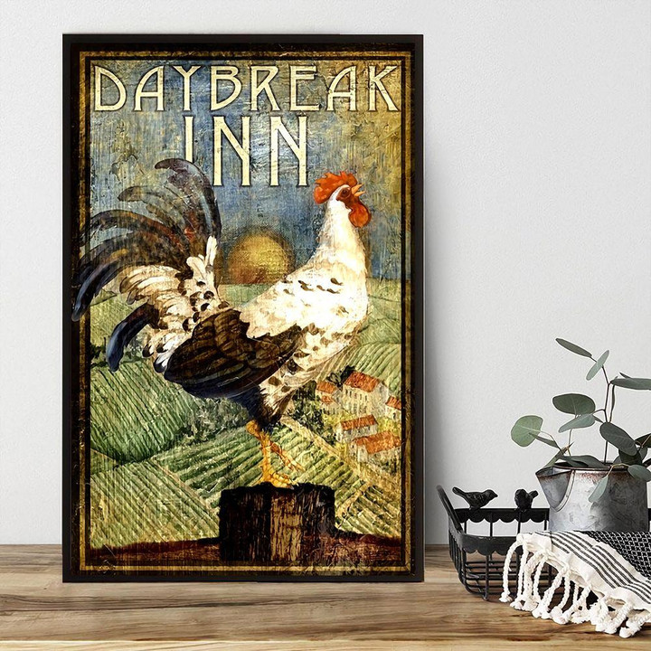 Chicken Daybreak Inn Poster Canvas Home Décor Gifts For Men Women