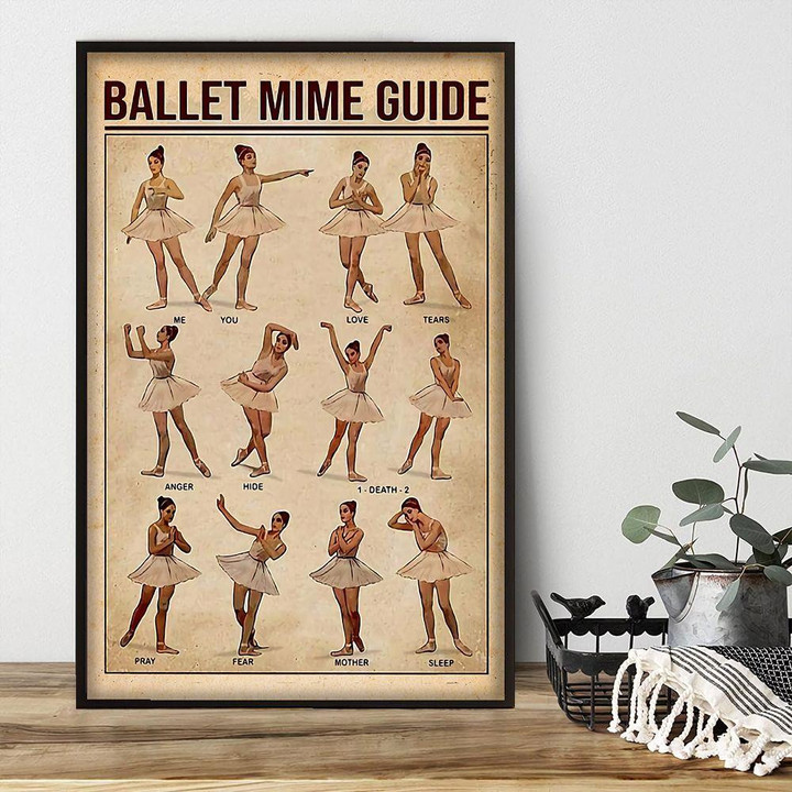 Ballet Mime Guide Poster Canvas Home Décor Birthday Christmas Gifts For Women Girl Daughter Friend