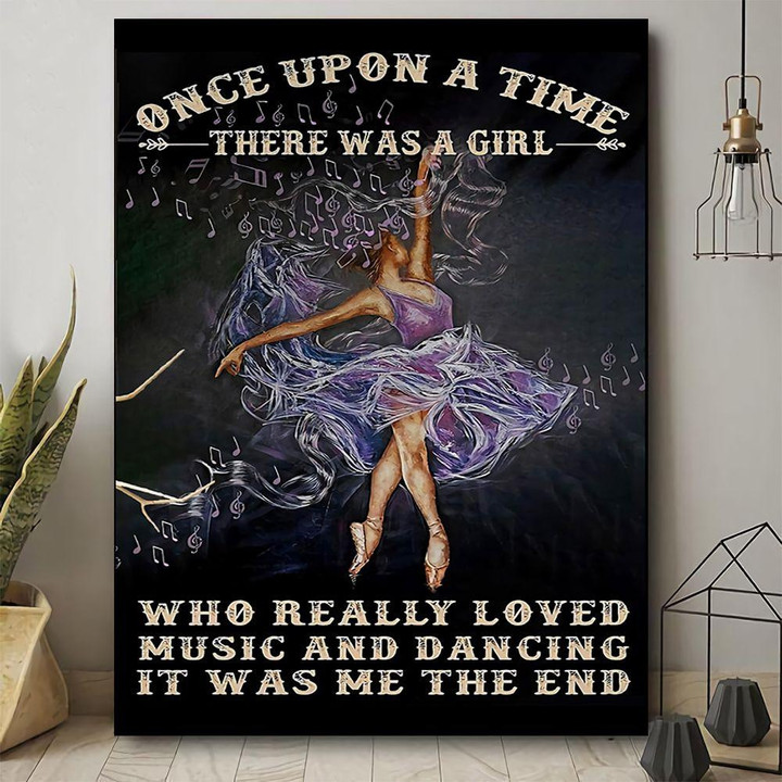 Ballet Girl Dancing Poster - Girl Love Music And Dancing Canvas Home Décor Gifts For Girl Daughter Niece