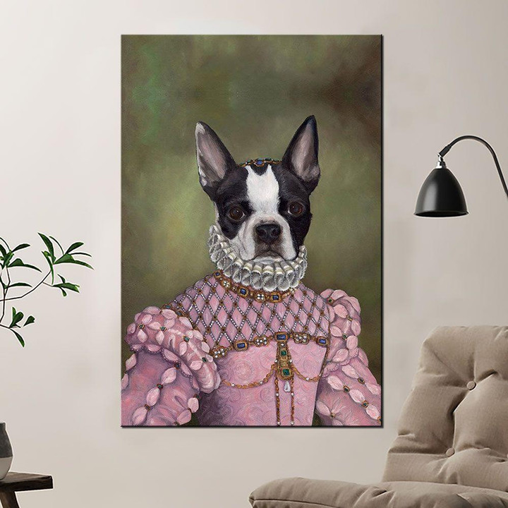 The Royal Boston Terrier Poster - Dog Canvas Home Décor Birthday Christmas Gifts For Girl Daughter Niece Friend