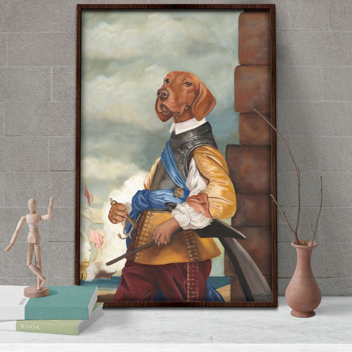 Hound In Vintage Clothing Poster - Hunting Dog Canvas Home Décor Birthday Christmas Gifts For Men Friends Boys