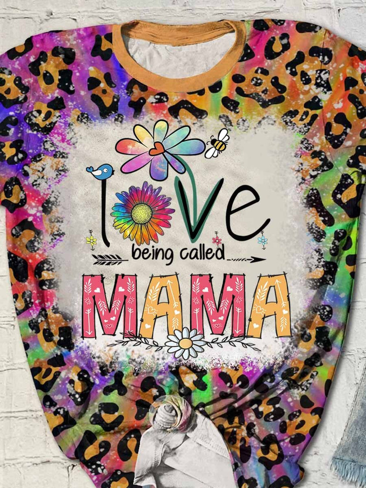 Hippie Mom Love Being Called Mama Daisy Rainbow Leopard Twinkle 3D T-Shirt Hoodies Gifts Women Customize- GTSZ013