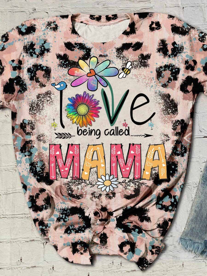 Mom Love Being Called Mama Daisy Pinky Leopard Twinkle 3D T-Shirt Hoodies Customize- GTSZ015