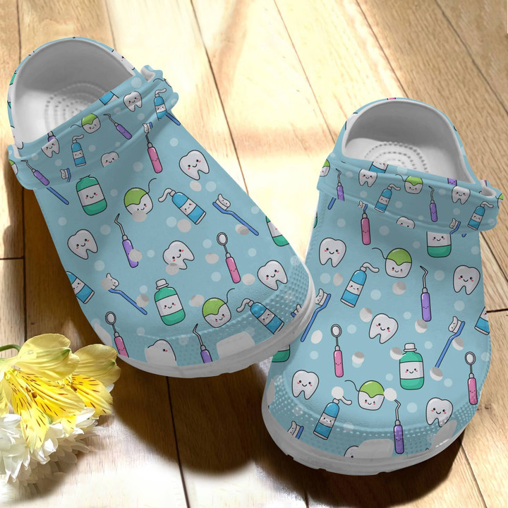 Funny Toothpaste And Teeth Shoes - Dentist Clog Shoess Clogs Gift - FN-Toothpaste