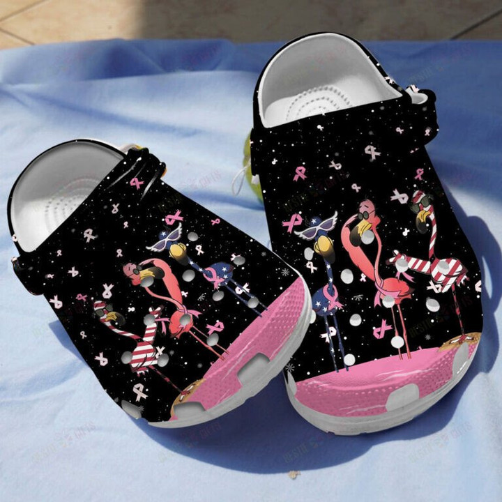 Flamingo Awareness Breast Cancer Shoes Clog Shoess Clogs Birthday Christmas Gifts - CFlamingo39
