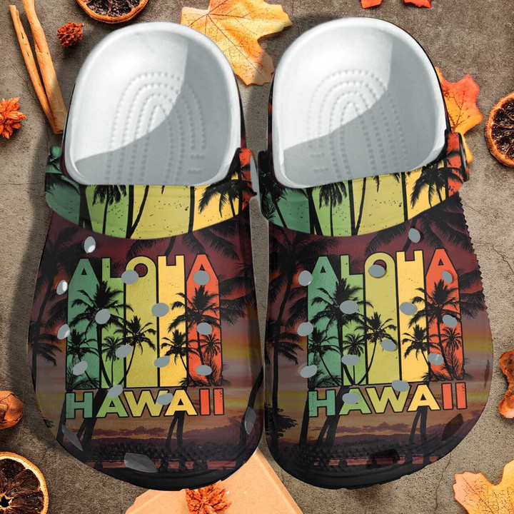 Aloha Hawaii Beach Clog Shoess Shoes Clogs - Beach Holiday Clog Shoess Shoes Clogs Birthday Gift For Men Women - HW001