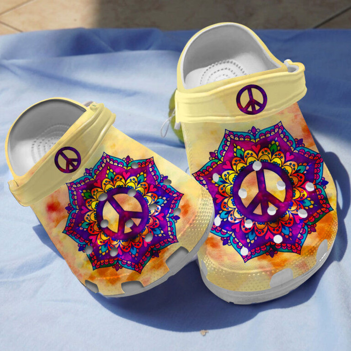 Mandala Peace Flower Clogs Clog Shoess Shoes Gifts for Birthday Christmas Thanksgiving - Mandala129