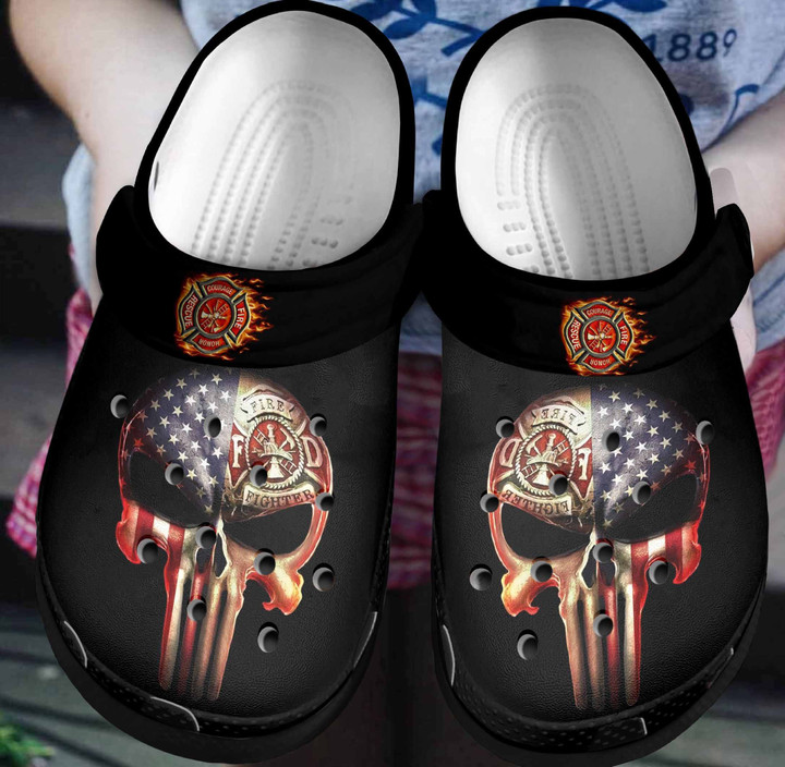 Firefighter America Clog Shoess Shoes Clogs - Skullcap Outdoor Clog Shoess Shoes Clogs Birthday Gifts For Men Son Father