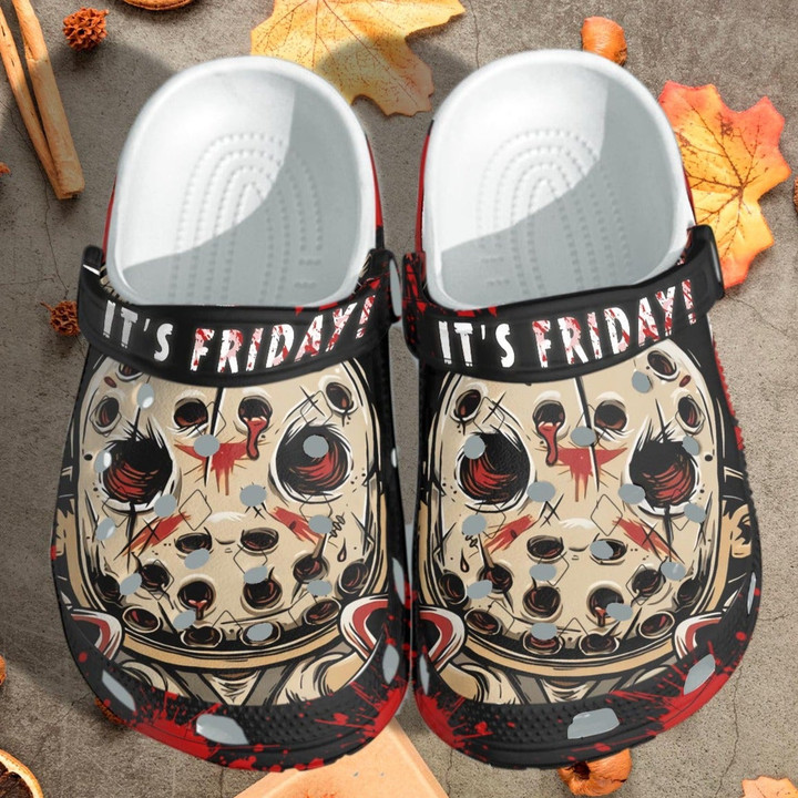 Its Friday Funny Jason Horror Halloween Shoes Clogs - Creepy Jason Chibi Cute Clog Shoess Gifts - Friday-HLW
