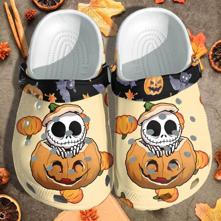 Halloween Nightmare Skull Pumpkin Tattoo Custom Clog Shoess Shoes Clogs - Halloween Outdoor Clog Shoess Shoes Clogs Birthday Gift For Boy Girl
