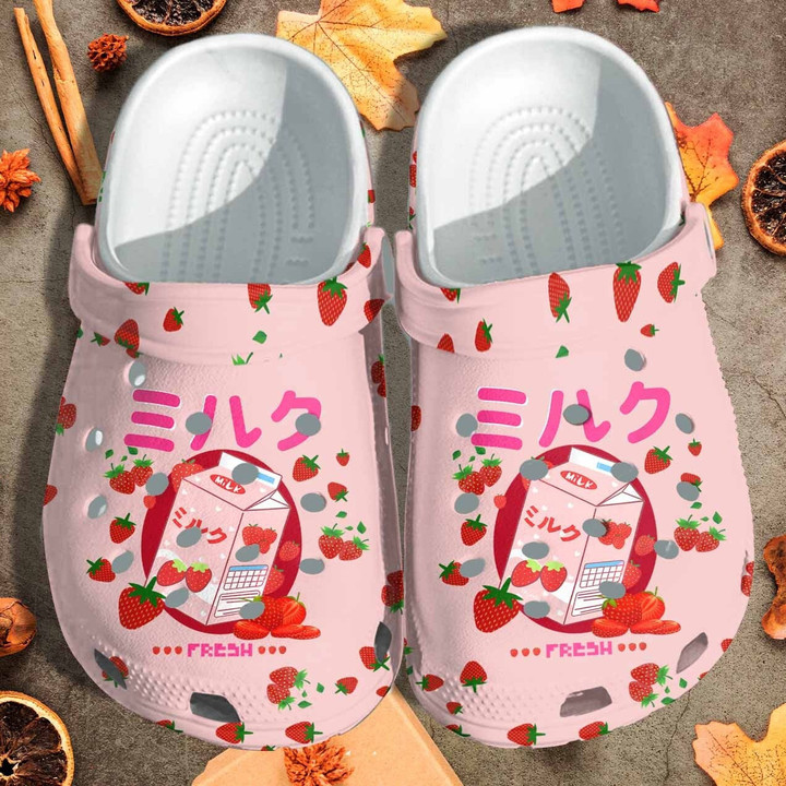 Japanese Pastel Shoes - Kawaii Strawberry Milk Shake Clog Shoess Clogs Birthday Gift - CR-Milkshake