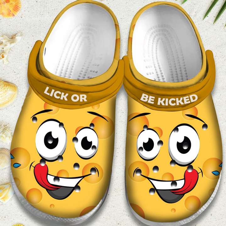 Lick Or Be Kicked Shoes - Smile Face Funny Clog Shoess Clogs Gift For Birthday Christmas - Lick-KC
