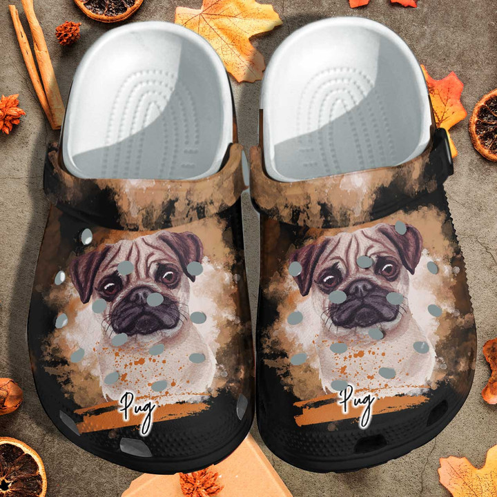 Pug Dog Dad Cute Funny Shoes Clog Shoess Clogs Gifts for Mothers day 2022 - CR-Pug05