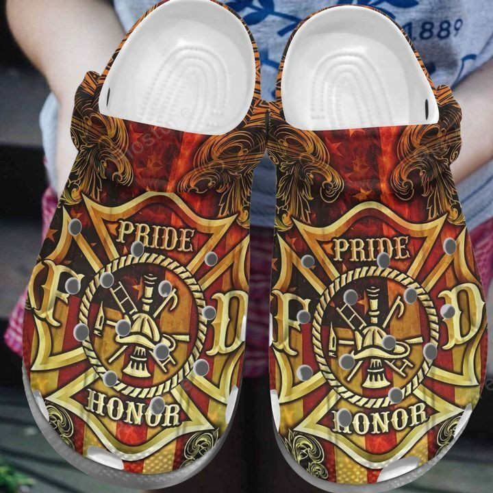 Pride Honor Fireman Shoes - Firefighter Clog Shoess Clogs Gifts - FF-Pride50