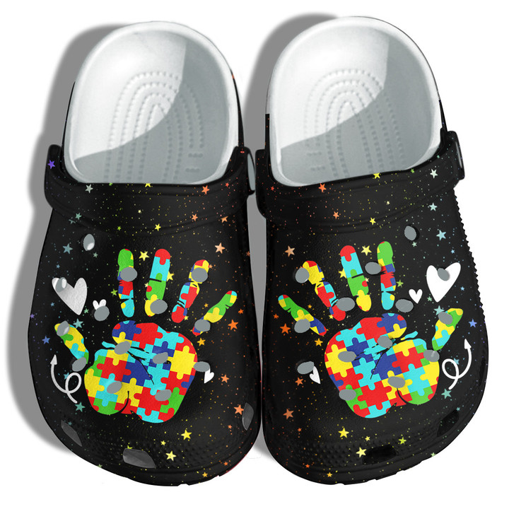 Hand Puzzle Autism Awareness Clog Shoess Clogs Shoes Gifts for Birthday Christmas - PHand110