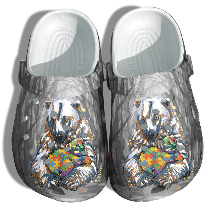 Bear And Baby Autism Awareness Clog Shoess Clogs Shoes Gifts for Birthday Christmas - BAB116