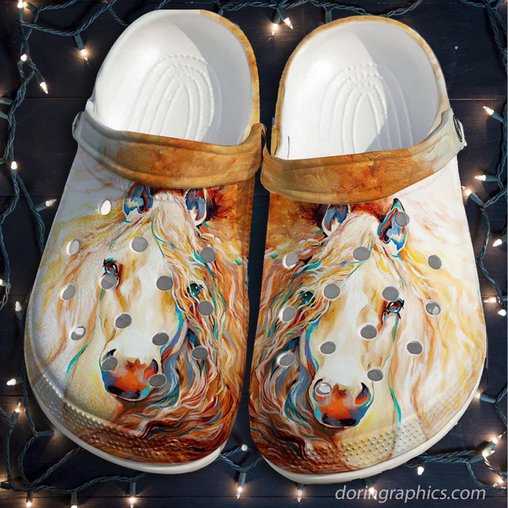 Horses Girl Shoes - Girl Love Horses Flower Beach Clog Shoess Clogs Gift For Mothers Day - HORSE-02