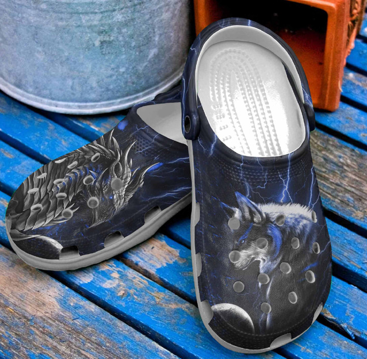 Thunder Monster And Wolf Shoes Clog Shoess Clogs Birthday Gifts For Men Son - Thunder-WF
