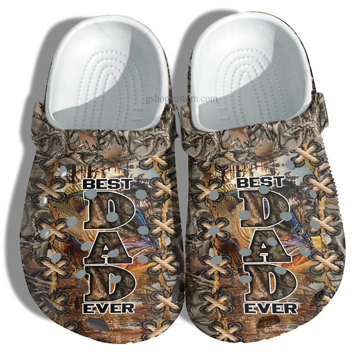 Best Dad Ever Fishing Camouflage Croc Shoes Gift Men Father Day- Fishing Camo Army Crocs Shoes For Son- CR-NE0532 - Gigo Smart