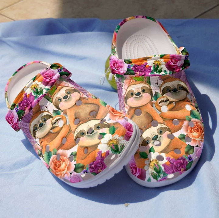 Happy Sloth Family Shoes Crocs Crocbland Clog Gift For Sister Friends - Happy-SL - Gigo Smart