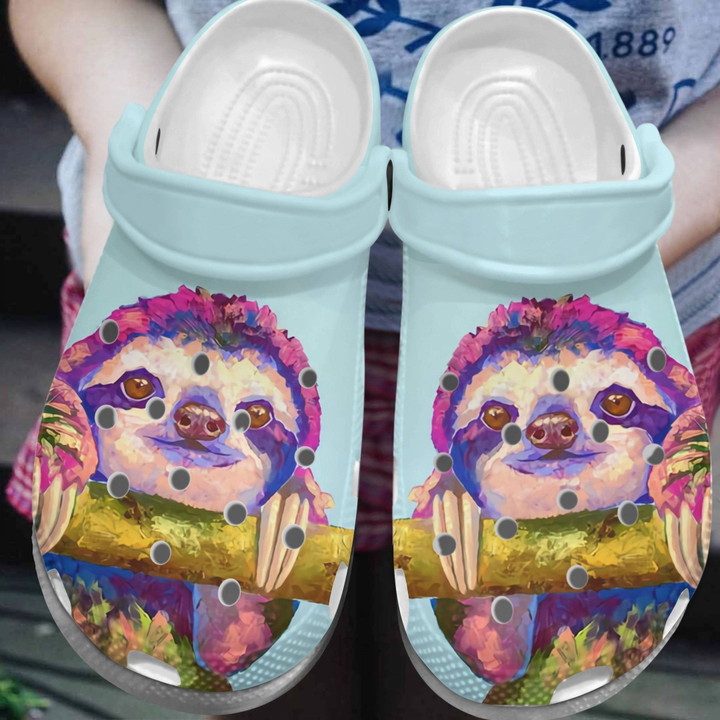 Sloth Portrait Shoes - Sloth Art Crocs Clogs Birthday Gift Children - Portrait-SL - Gigo Smart