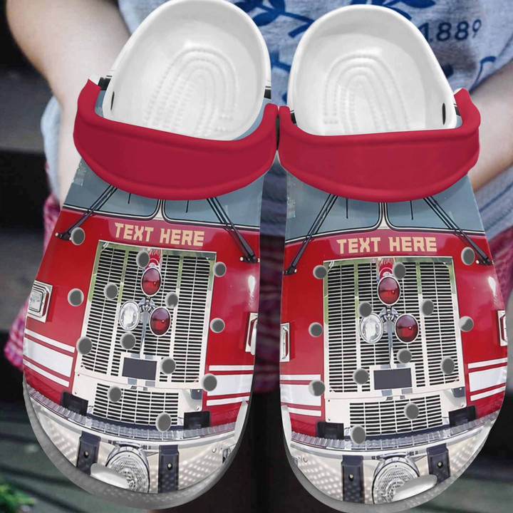 Red Cartoon Firetruck Crocs Shoes Clogs Men - Firefighter Custom Crocs Shoes Clogs Gifts For Son Cousin Dad - Gigo Smart