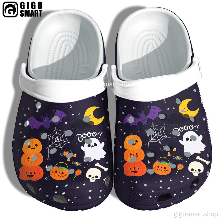 Cute Boo Ghost Night Moon Clog Shoes Shoes Clogs For Daughter Halloween - Grandma Pumpkin Clog Shoes Shoes Birthday Gifts Mother - Gigo Smart