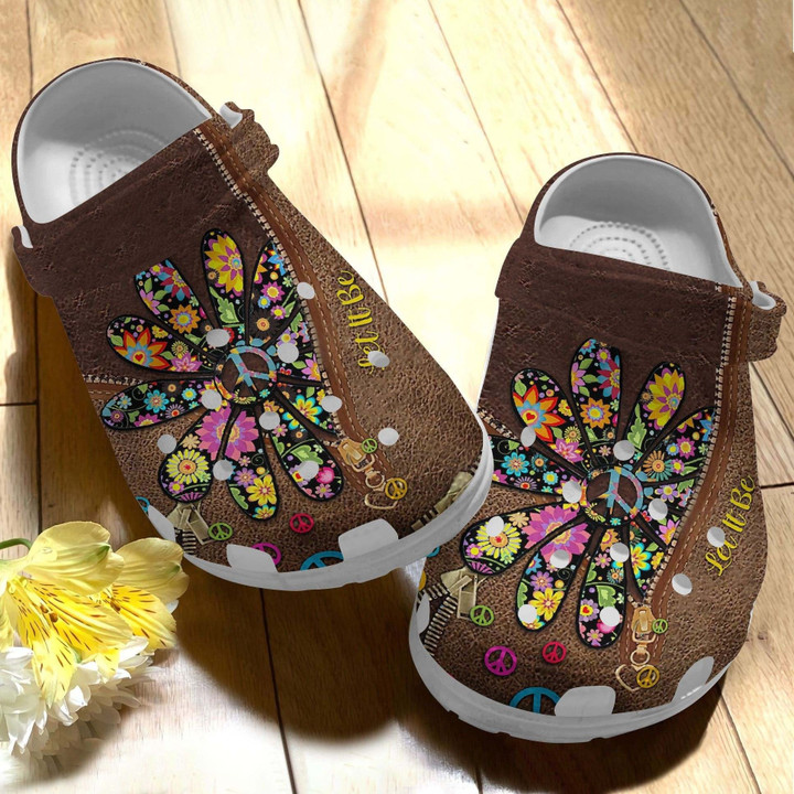 Peace Hippie Sunflower Shoes - Let It Be Crocbland Clogs Gifts For Children - Sunf-LTB - Gigo Smart