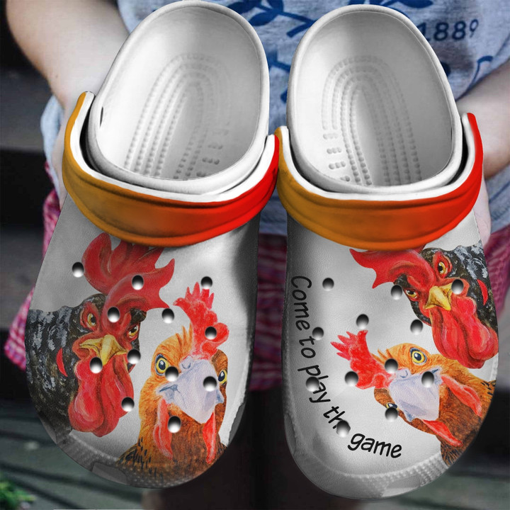 Funny Chicken Play Game Shoes Crocs Clogs Gifts For Male Female - FChicken09 - Gigo Smart