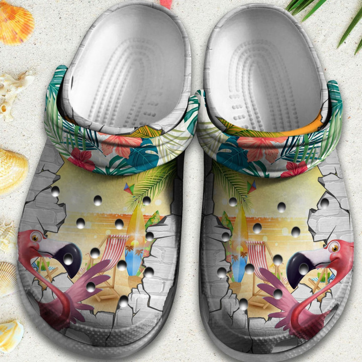 Flamingo Enjoy Summer 2022 Shoes Crocs Clogs Holiday Gift - Flamingo-SM - Gigo Smart