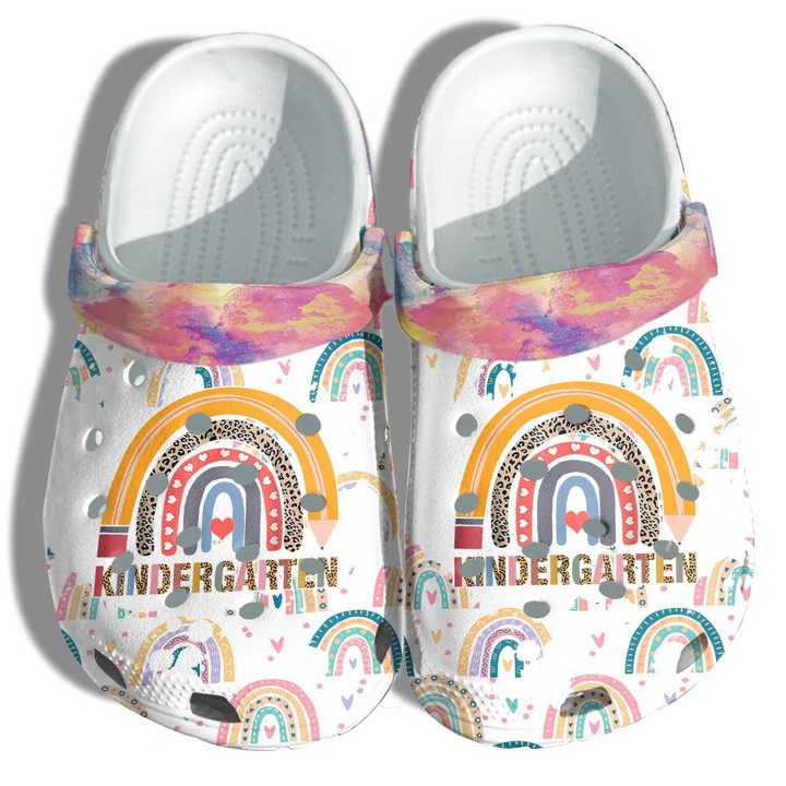Tie Dye Rainbow Kindergarten Clog Shoes Shoes Gift Birthday Mother Teacher - Colorful Kids Back To School Clog Shoes Shoes Gift Daughter - GOS2199