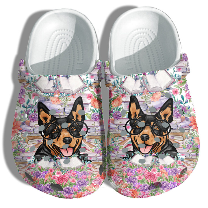 German Shepherd Dog Study Flower Teacher Life Clog Shoes Shoes Gift Birthday Grandma - Library Back To School Clog Shoes Shoes Gift Mother - GOS2160