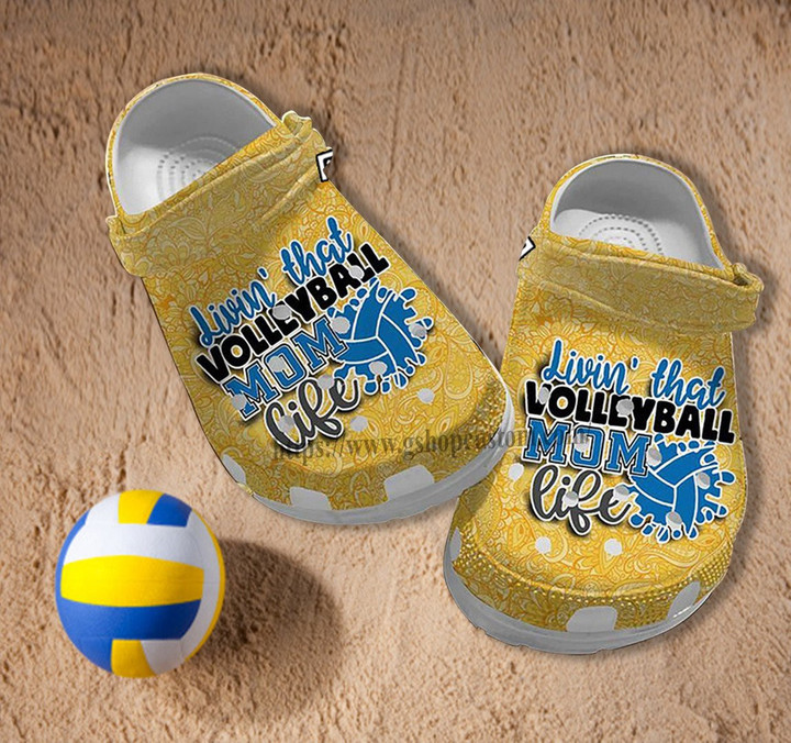 Volleyball Mom Life Crocs Shoes Birthday Gift Wife Mother Day- Volleyball Mom Boho Vintage Shoes Croc Clogs Customize- CR-NE0176 - Gigo Smart