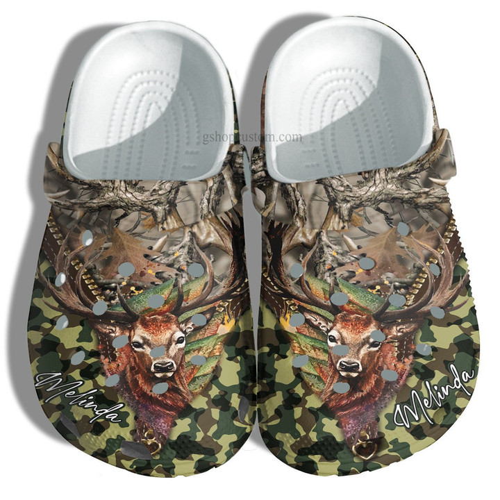Deer Hunter Camouflage Croc Shoes Gift Father Day- Deer Hunter Camo Army Color Crocs Shoes Gift Son- CR-NE0520 - Gigo Smart