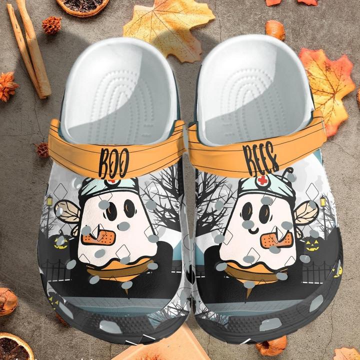 Cute Boo Bees Nurse Crew Funny Halloween Croc Shoes Gifts - Gigo Smart