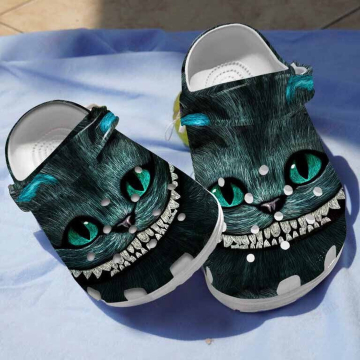 Cat with Creepy Smiling Clogs Crocs Shoes Gifts for Halloween Birthday - CCreepy163 - Gigo Smart