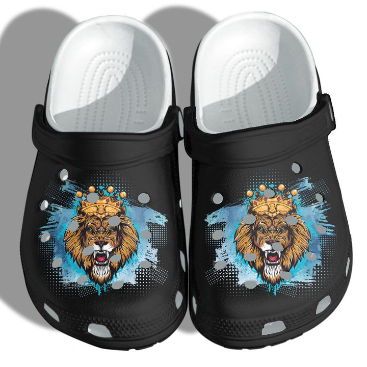 Lion Father Black King Shoes - Black Lion Crocs Clogs Gifts - CR-Lion03 - Gigo Smart