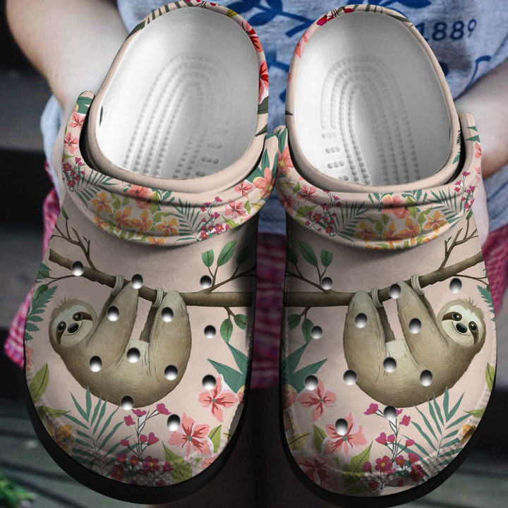 Hanging Sloth Flower Shoes - Lovely Garden Crocs Clogs Gift For Sister - Hanging-SLT - Gigo Smart