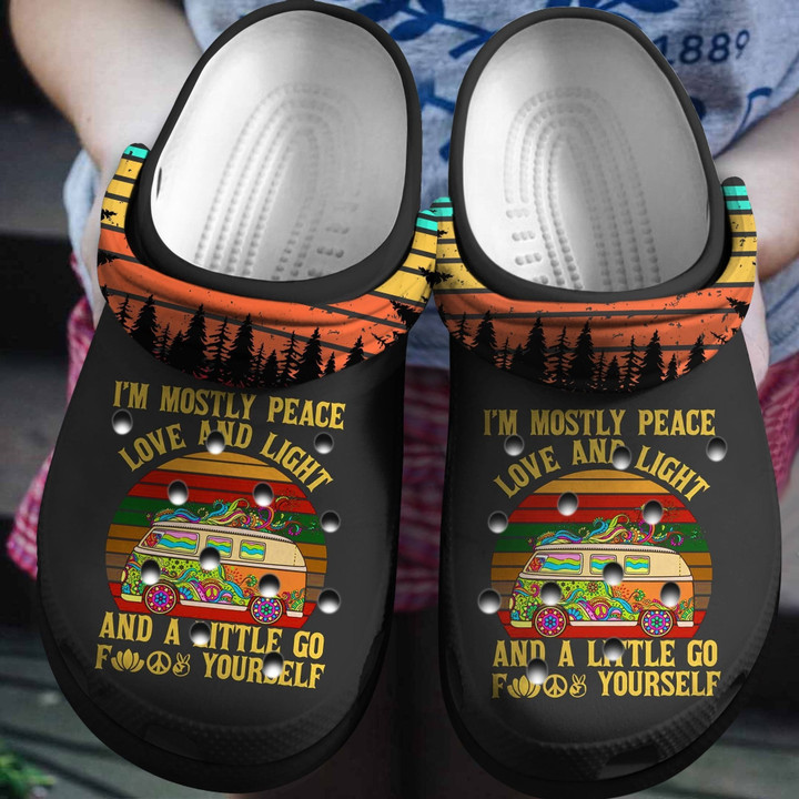 Peace Love And Light Hippie Vans Shoes Crocs Clogs Gift For Birthday Christmas - Love-Light - Gigo Smart