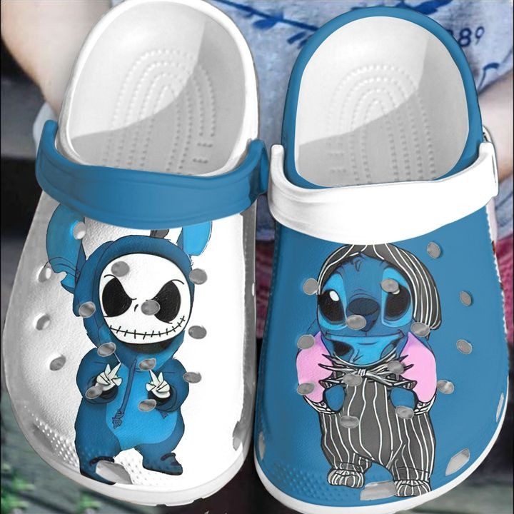 Evil Jack Skellington Skeleton Stitch Custom Shoes Crocs Clog For Women Daughter - MCM-CR304