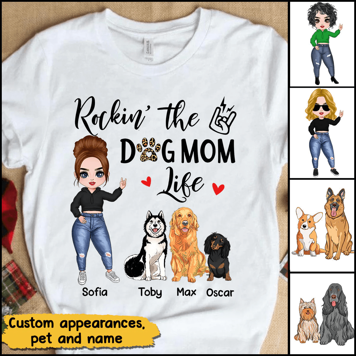 Rockin' Dog Mom Life Dorin Personalized Shirt NVL10FEB22CT1